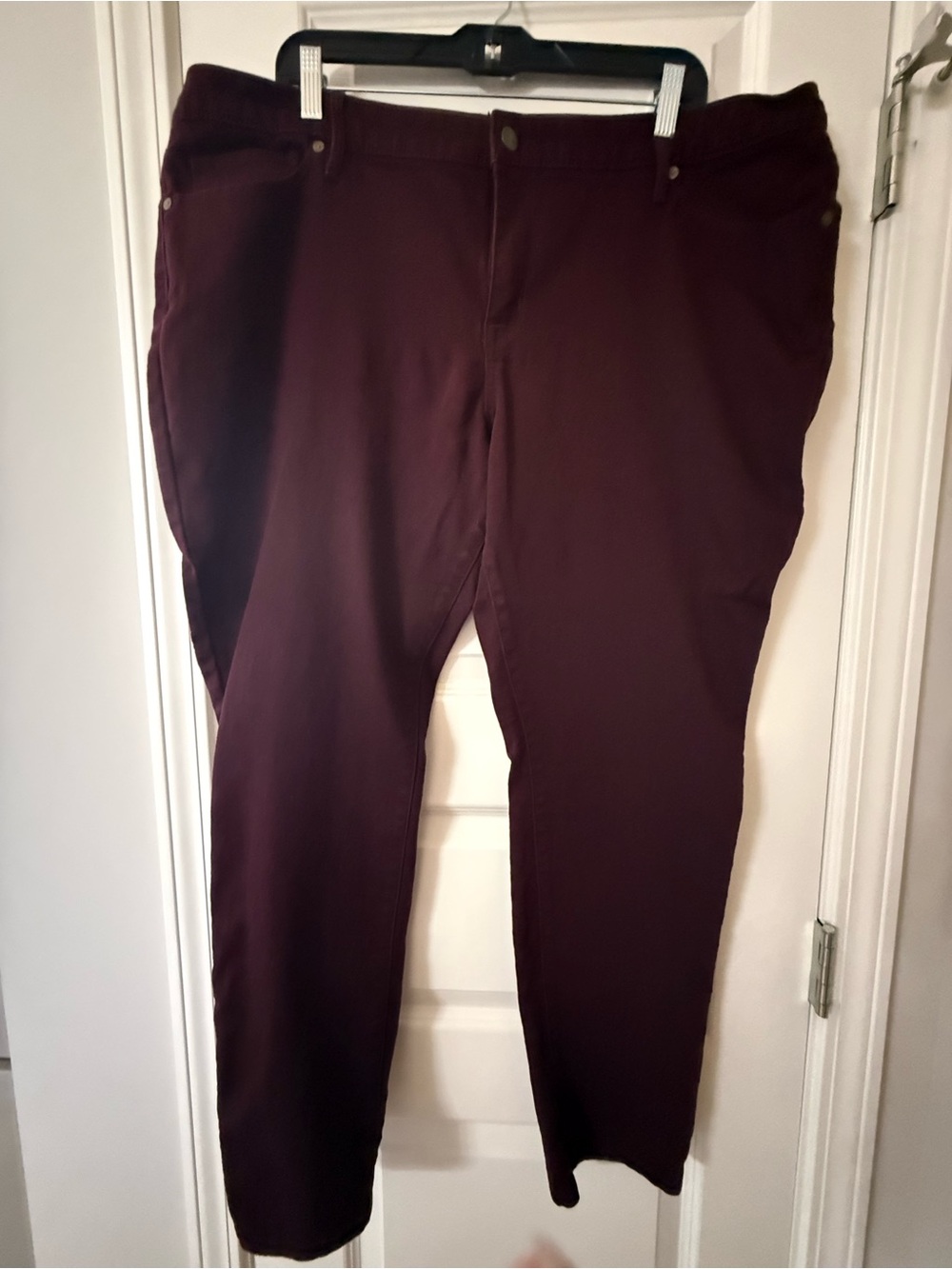 Ava & Viv Maroon Women’s Pants, Super Stretch Skinny, Plus Size 22W